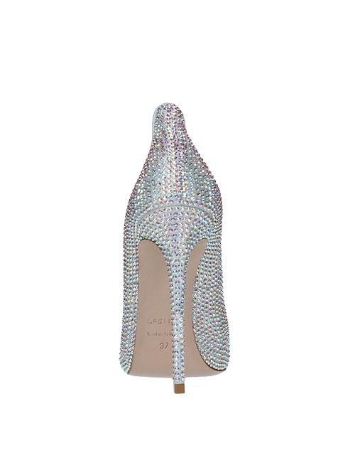 Décolleté in pelle e strass LE SILLA | DECO IVY QUEEN 120 BURMA ECLISSIARGENTO